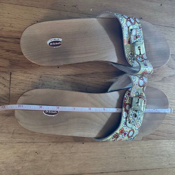 Dr. Scholls Original 10? Exercise Sandals Clogs Floral Daisy Wooden Sole Boho - Picture 14 of 16